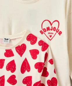 Lot 2 pyjamas coton fille cœurs