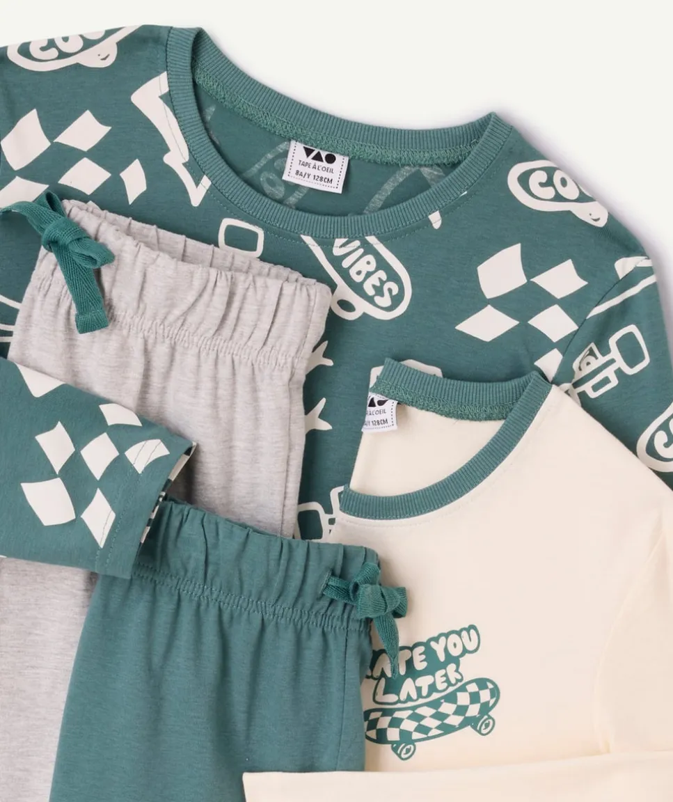 Lot 2 pyjamas garçon en coton imprimé skateboard