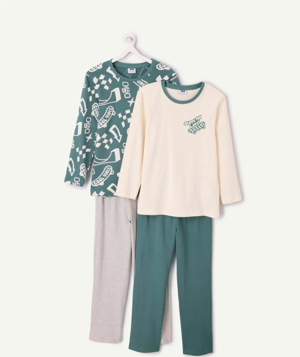 Lot 2 pyjamas garçon en coton imprimé skateboard