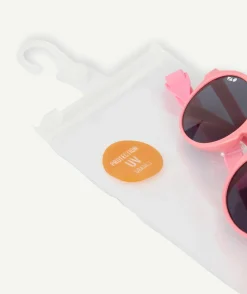 Lunettes de soleil bébé fille rose avec élastique