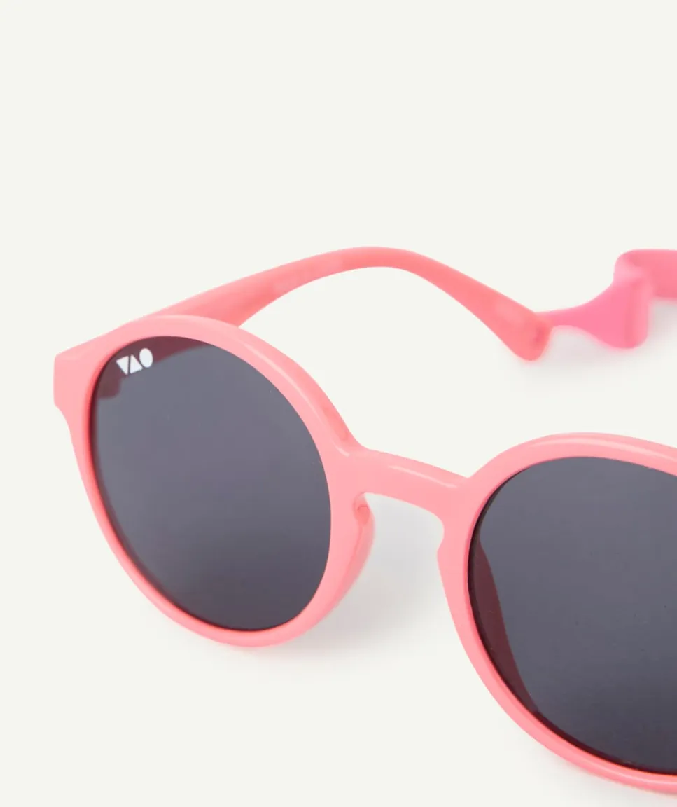Lunettes de soleil bébé fille rose avec élastique
