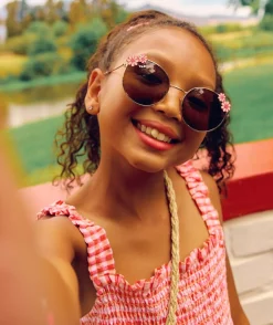 Lunettes de soleil fille avec fleurs