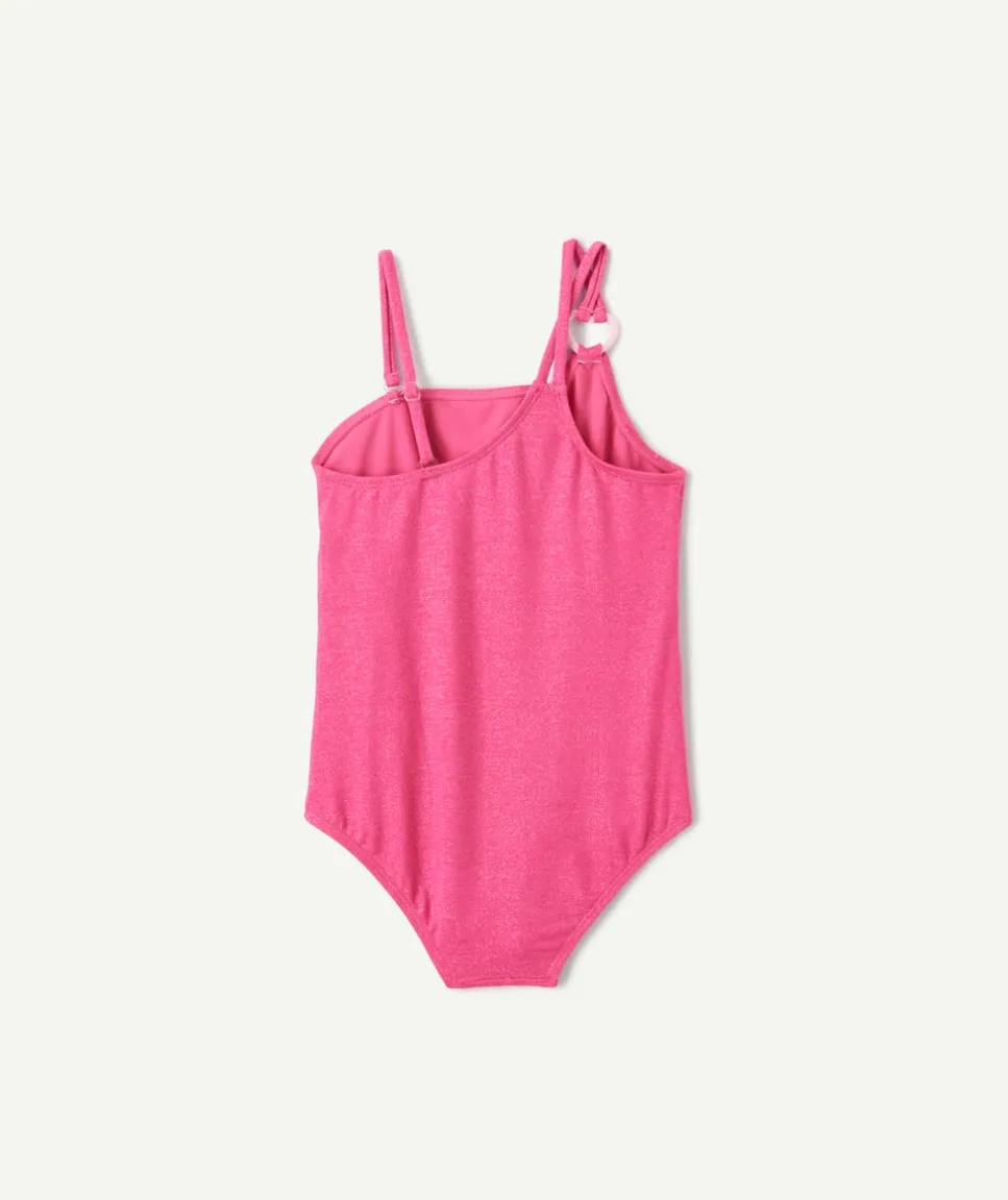 Maillot de bain fille 1 pièce rose pailleté