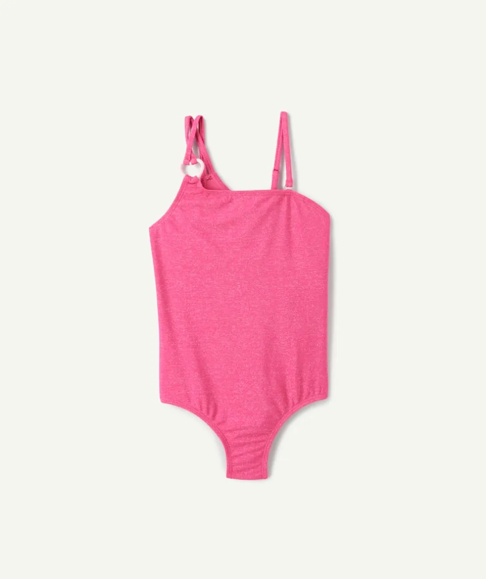 Maillot de bain fille 1 pièce rose pailleté