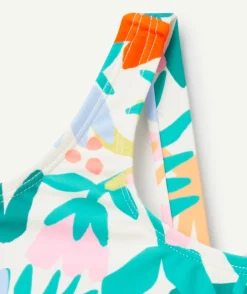 Maillot de bain 1 pièce bébé fille en fibres recyclées imprimé tropical