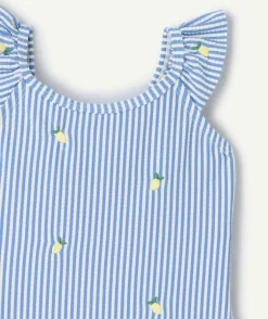 Maillot de bain 1 pièce bébé fille rayé à motifs