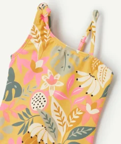 Maillot de bain 1 pièce fille imprimé tropical