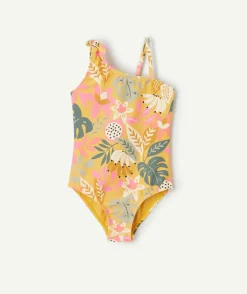 Maillot de bain 1 pièce fille imprimé tropical