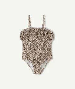 Maillot de bain 1 pièce fille imprimé léopard