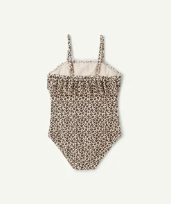 Maillot de bain 1 pièce fille imprimé léopard