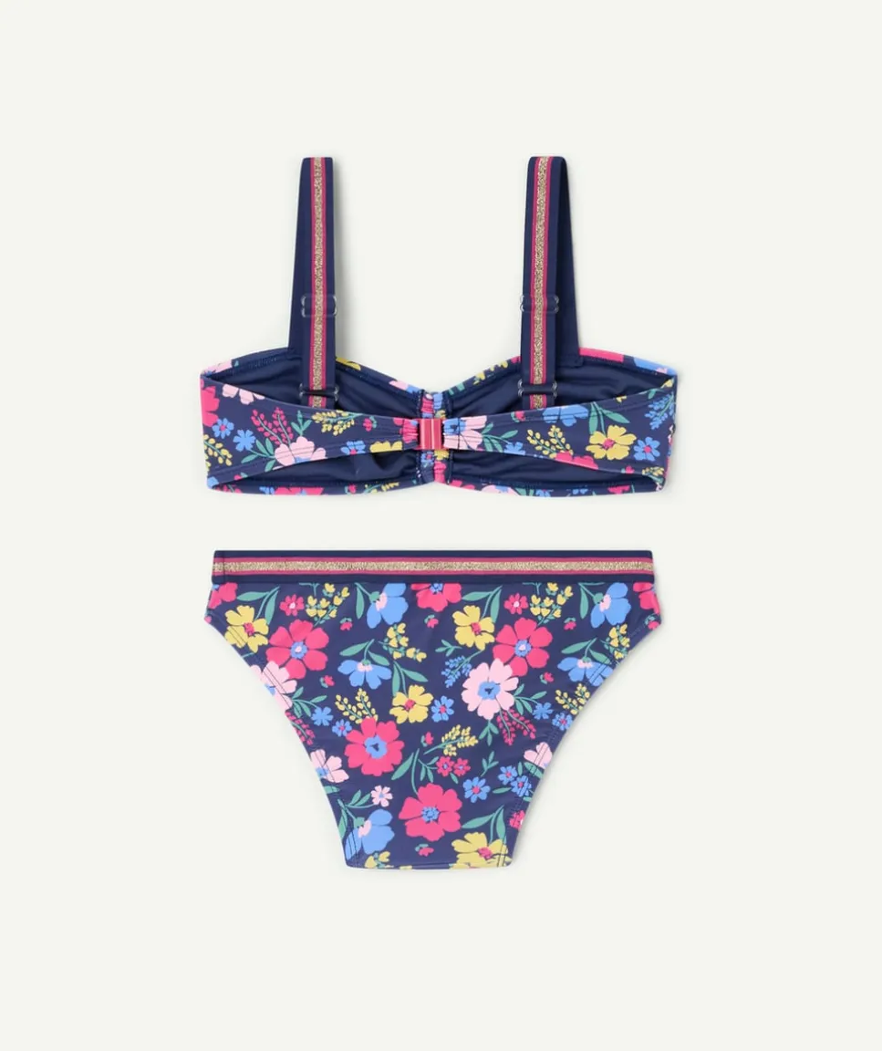 Maillot de bain 2 pièces fille multicolore imprimé floral