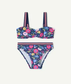 Maillot de bain 2 pièces fille multicolore imprimé floral
