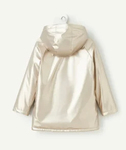 Manteau fille couleur dorée à capuche