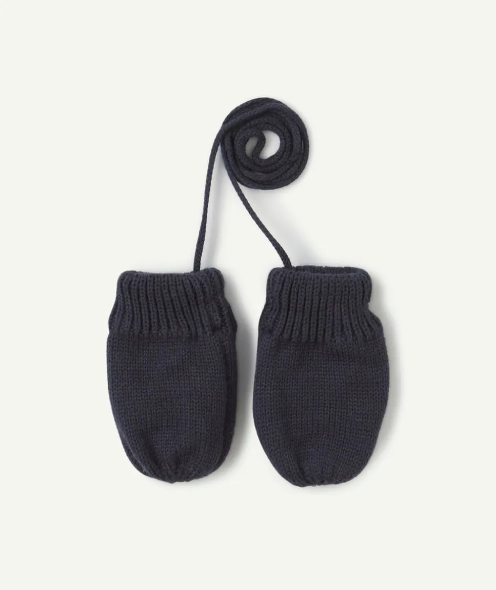 Moufles bébé garçon en tricot bicolores