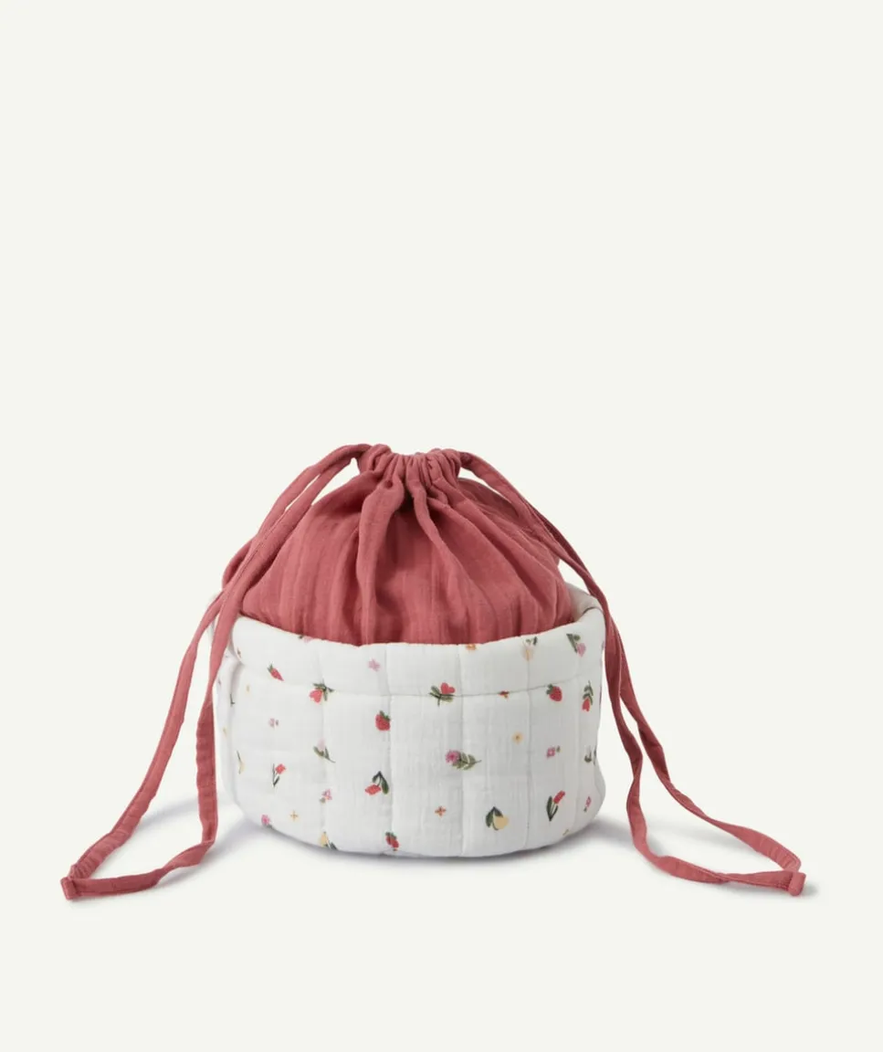 Panier de rangement bébé imprimé floral en coton