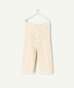 Pantalon bébé fille crochet crème