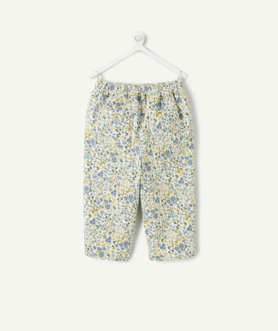 Pantalon bébé fille droit imprimé fleuri