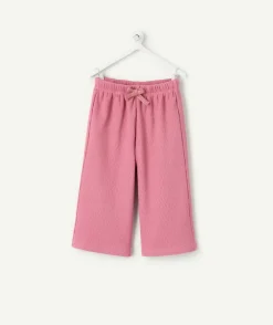 Pantalon bébé fille large maille rose
