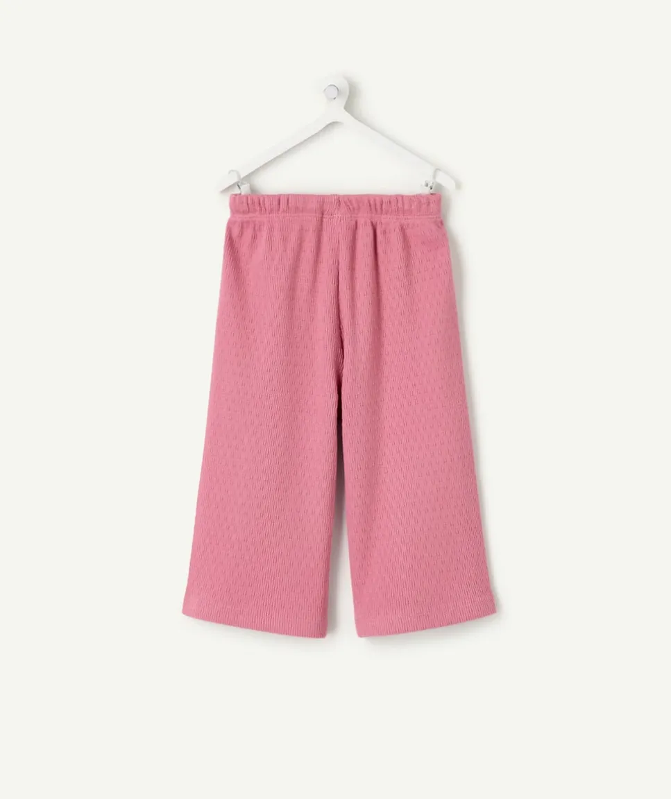 Pantalon bébé fille large maille rose