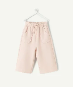 Pantalon bébé fille maille large rose