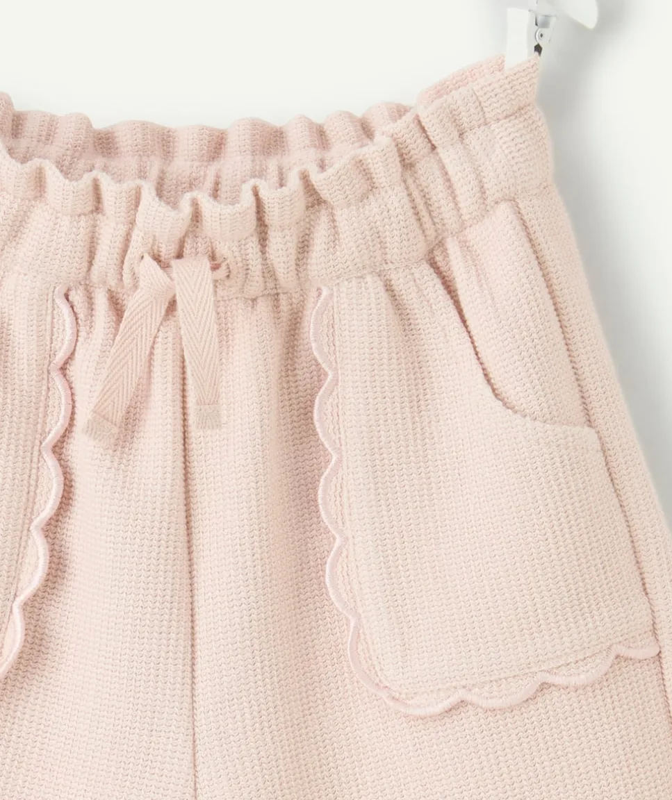 Pantalon bébé fille maille large rose