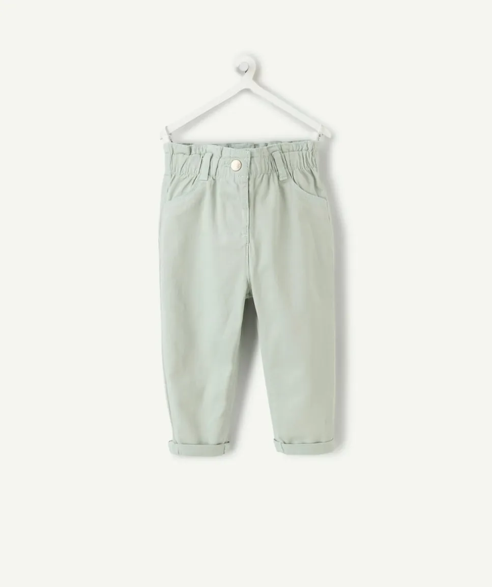 Pantalon bébé fille relax vert pastel