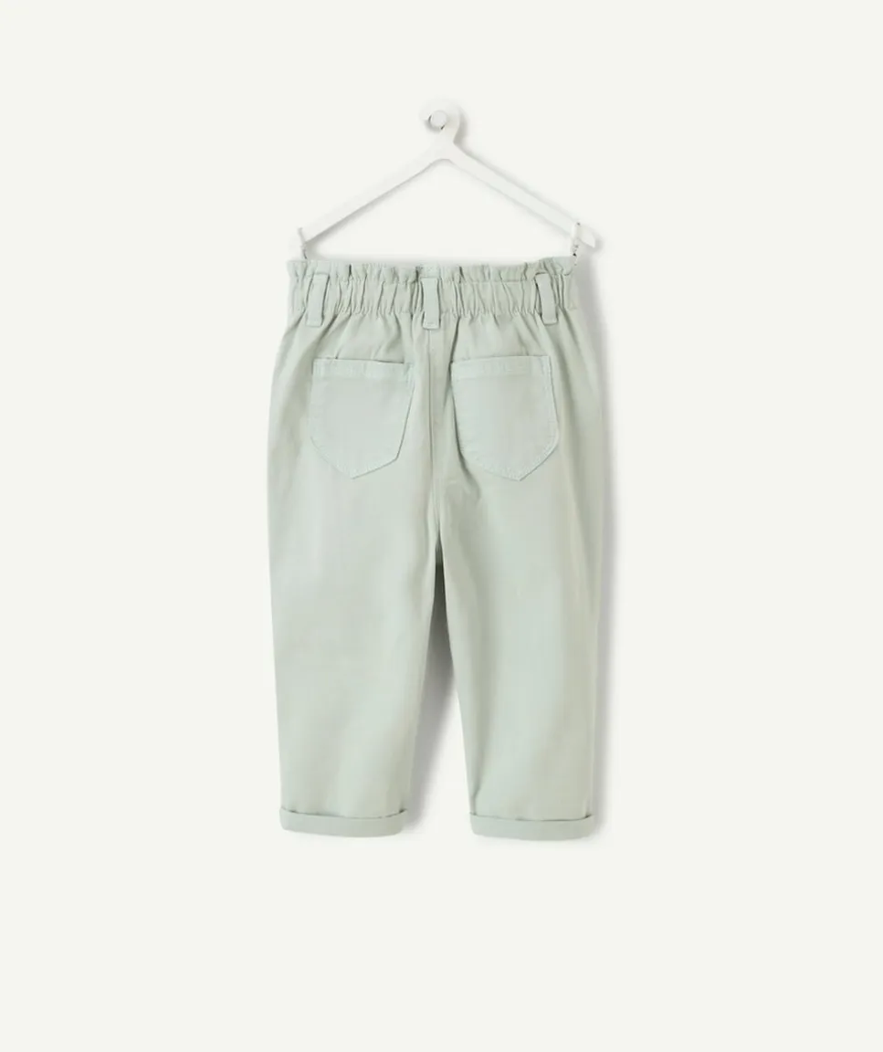 Pantalon bébé fille relax vert pastel
