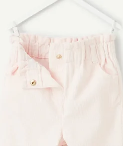 Pantalon bébé fille rose coupe droite
