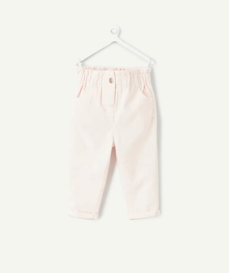 Pantalon bébé fille rose coupe droite