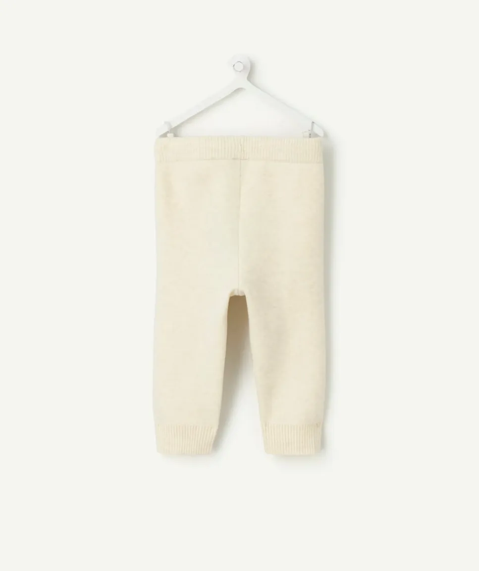 Pantalon bébé garçon en maille écru