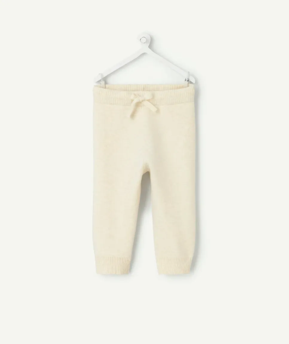 Pantalon bébé garçon en maille écru