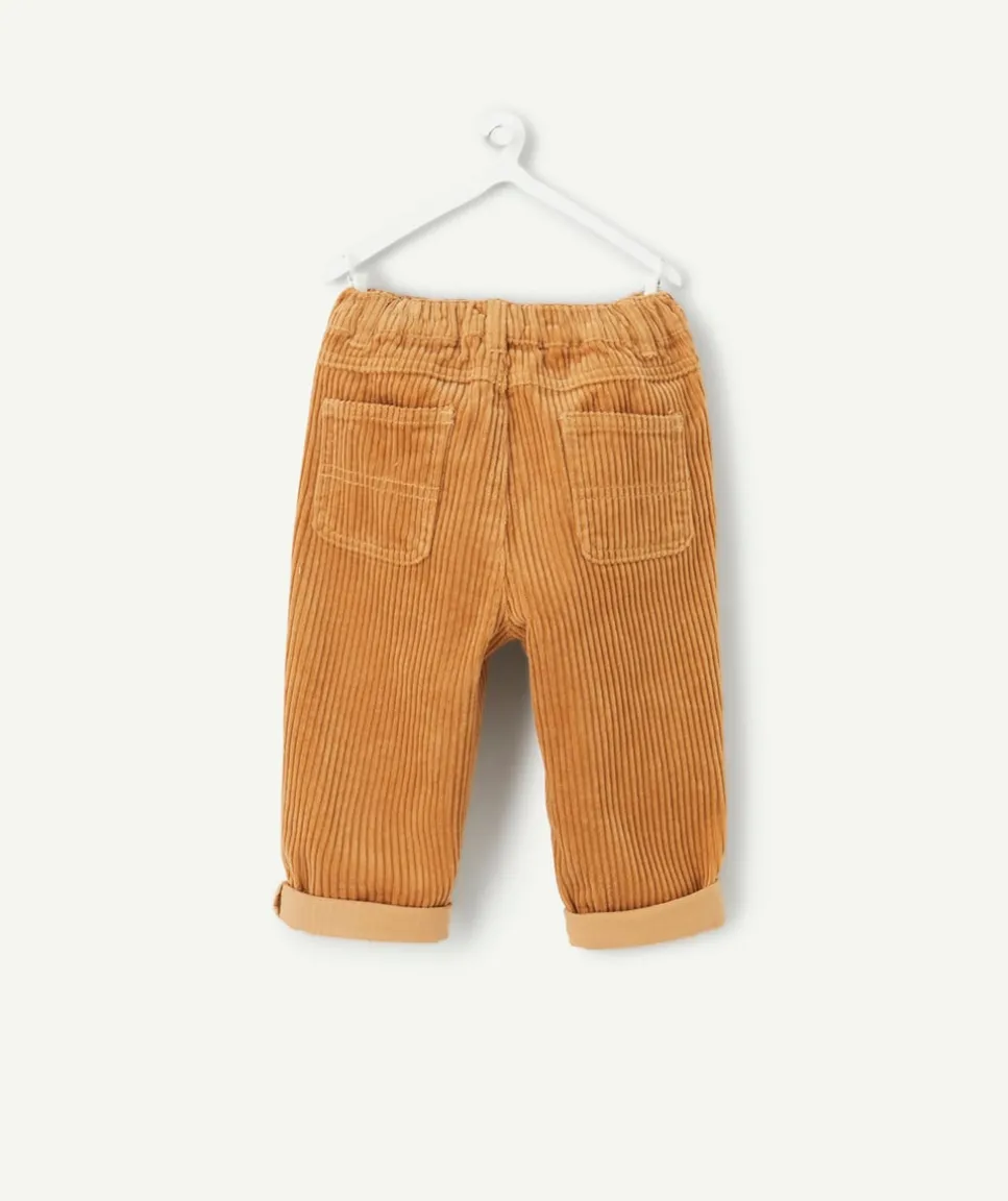 Pantalon bébé garçon en velours côtelé camel