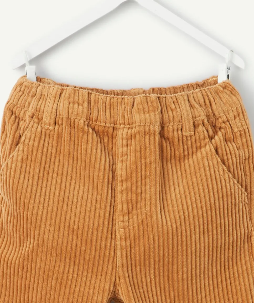 Pantalon bébé garçon en velours côtelé camel