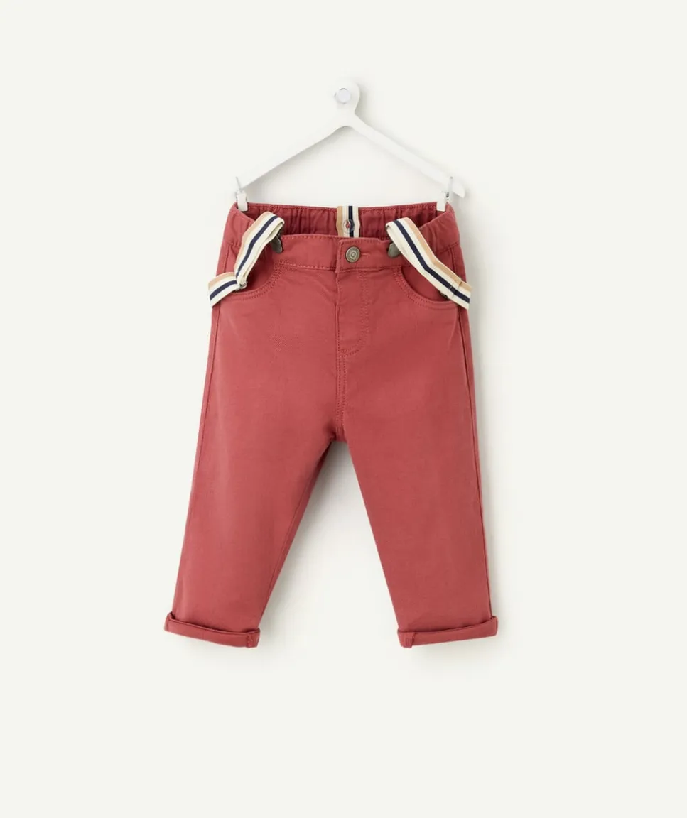 Pantalon bébé garçon rouge avec bretelles