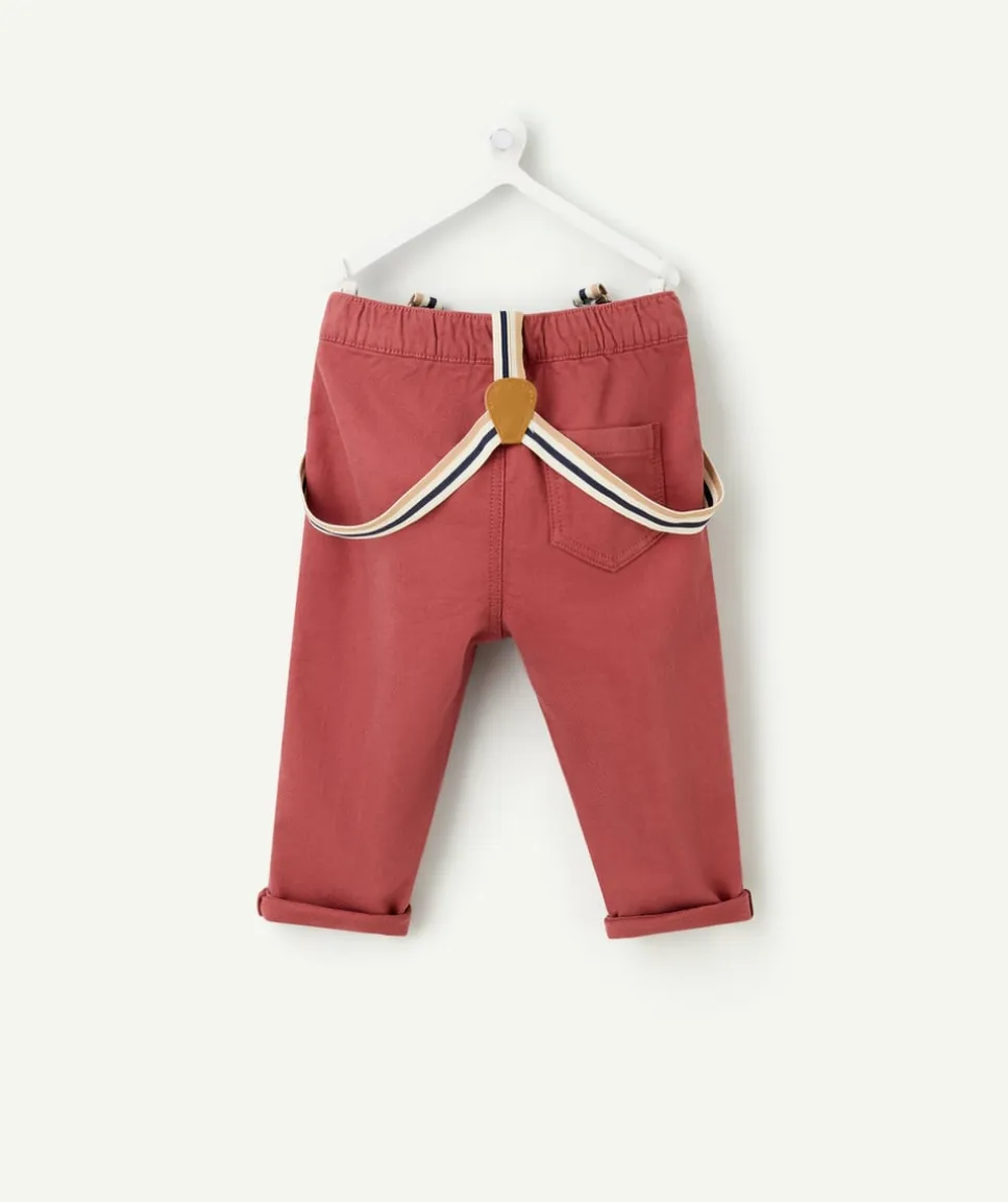 Pantalon bébé garçon rouge avec bretelles