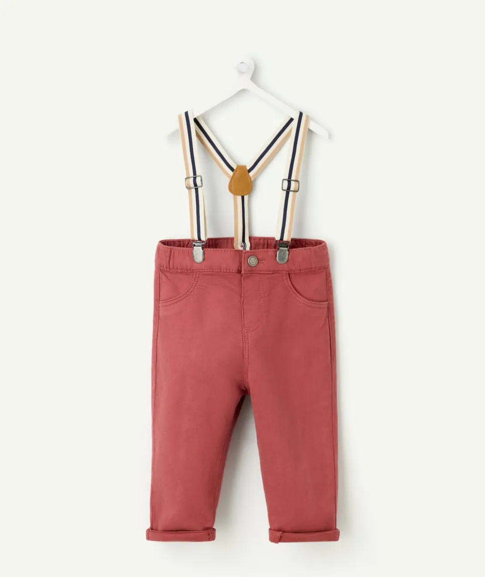 Pantalon bébé garçon rouge avec bretelles