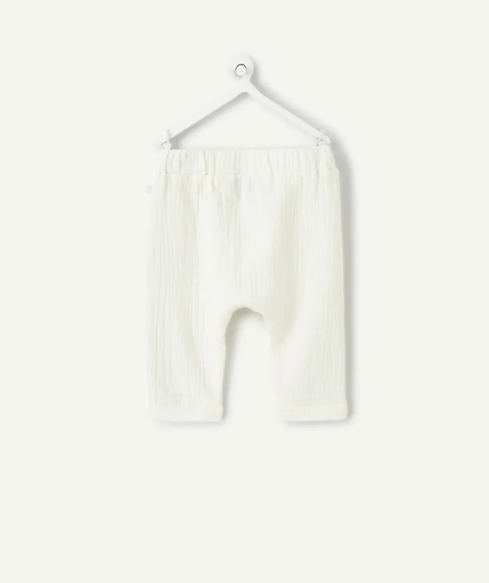 Pantalon bébé garçon sarouel blanc