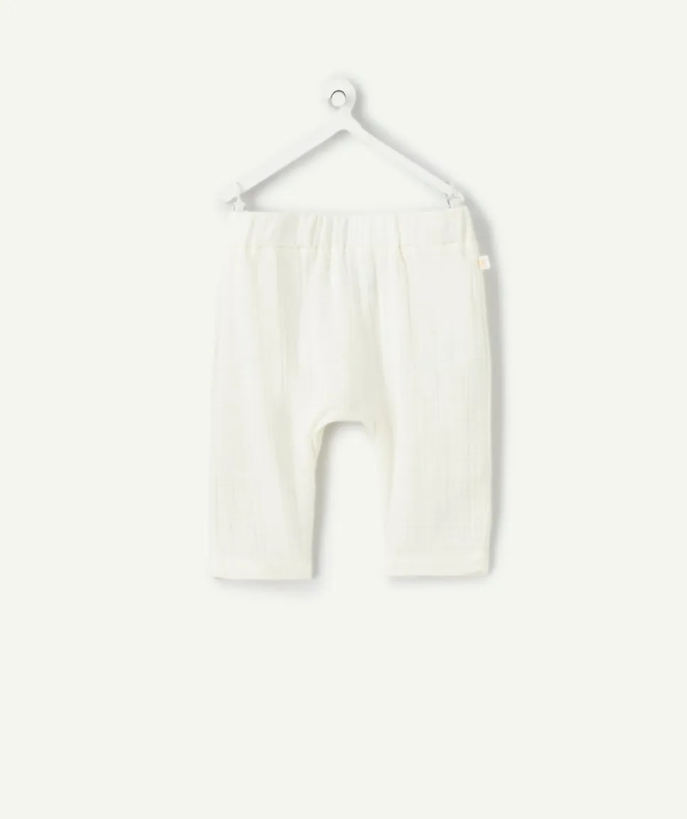 Pantalon bébé garçon sarouel blanc