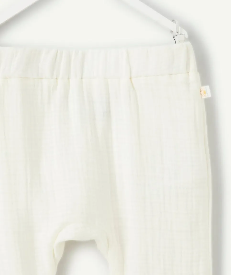 Pantalon bébé garçon sarouel blanc