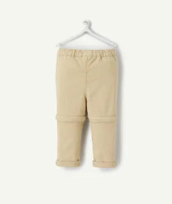 Pantalon chino évolutif beige avec cordons en fibres recyclées