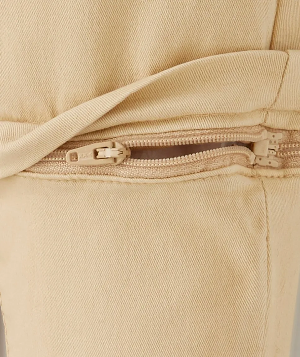 Pantalon chino évolutif beige avec cordons en fibres recyclées