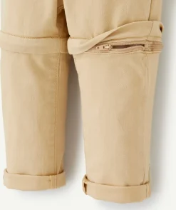 Pantalon chino évolutif beige avec cordons en fibres recyclées