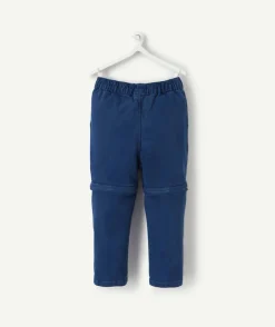 Pantalon chino évolutif bleu marine avec cordons en fibres recyclées