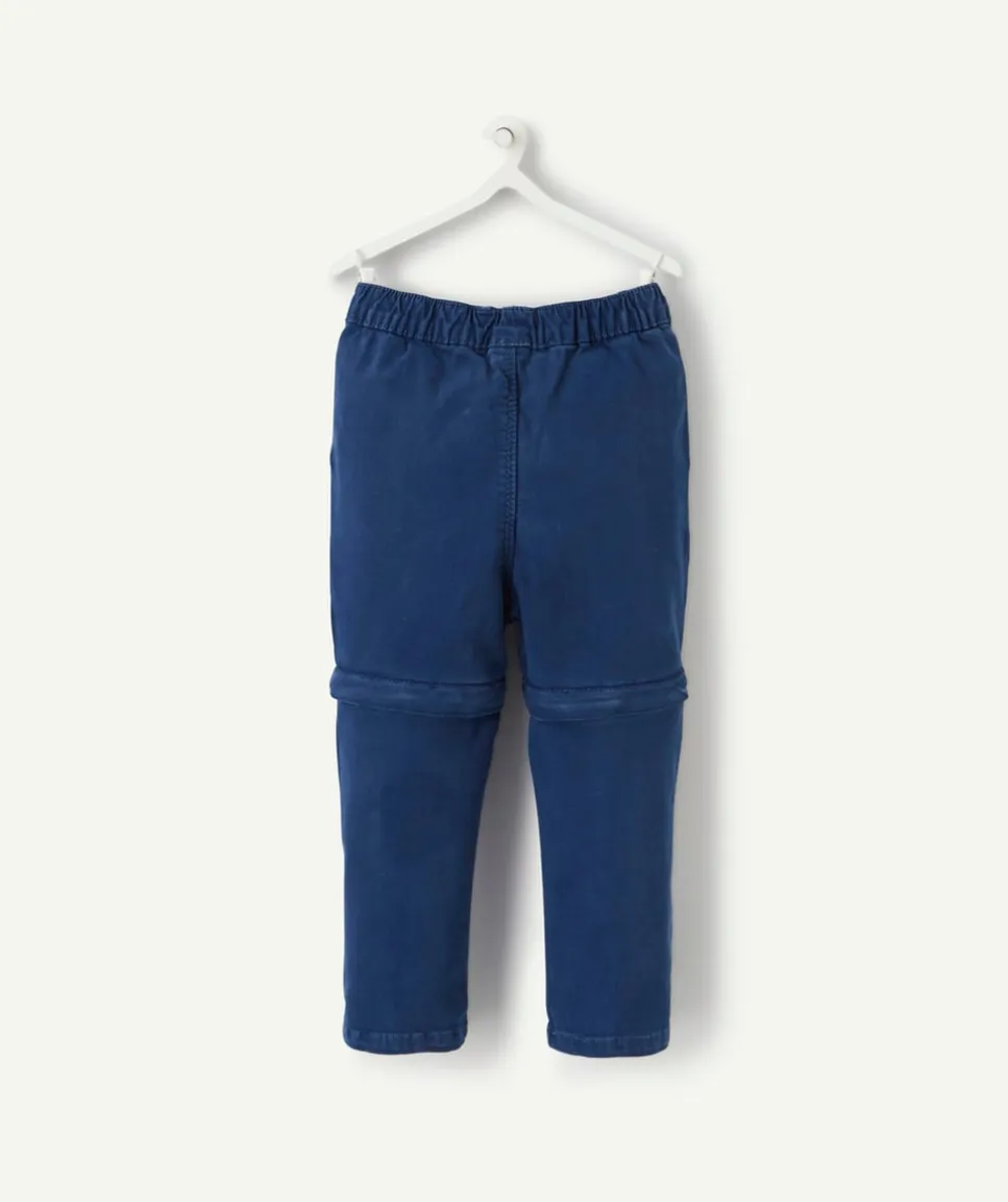 Pantalon chino évolutif bleu marine avec cordons en fibres recyclées
