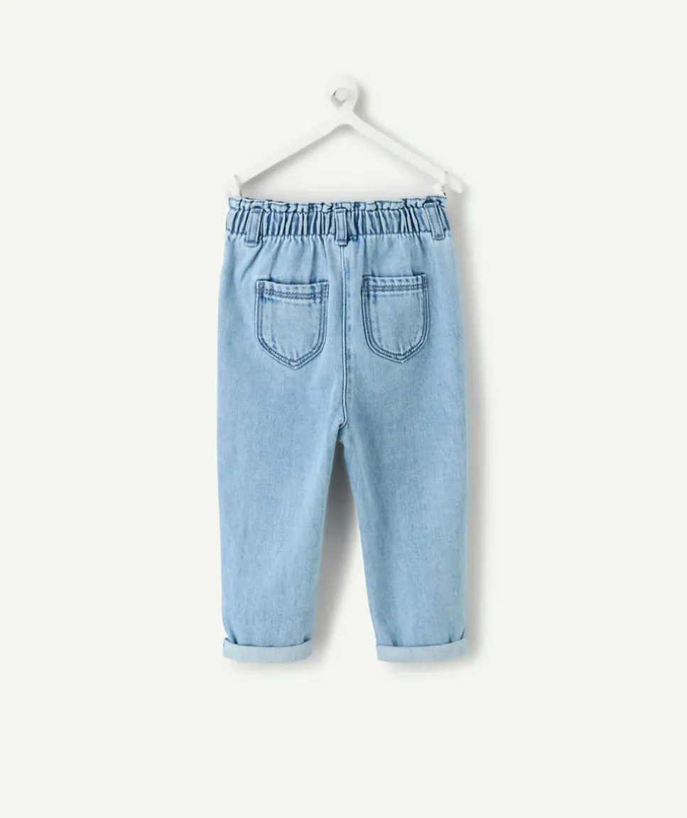 Pantalon denim bébé fille relax bleu