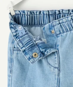 Pantalon denim bébé fille relax bleu