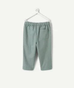 Pantalon droit bébé garçon vert coton