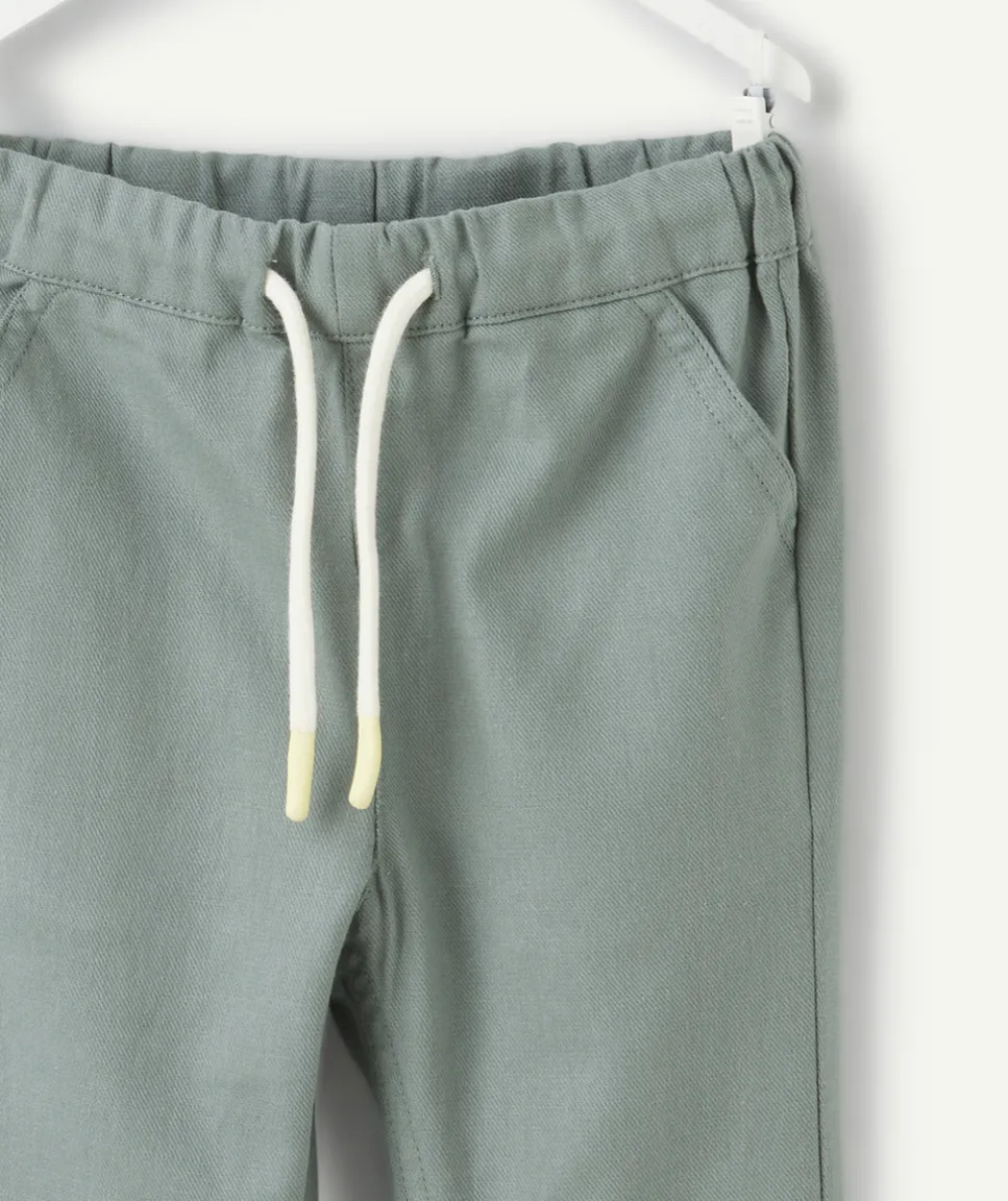 Pantalon droit bébé garçon vert coton