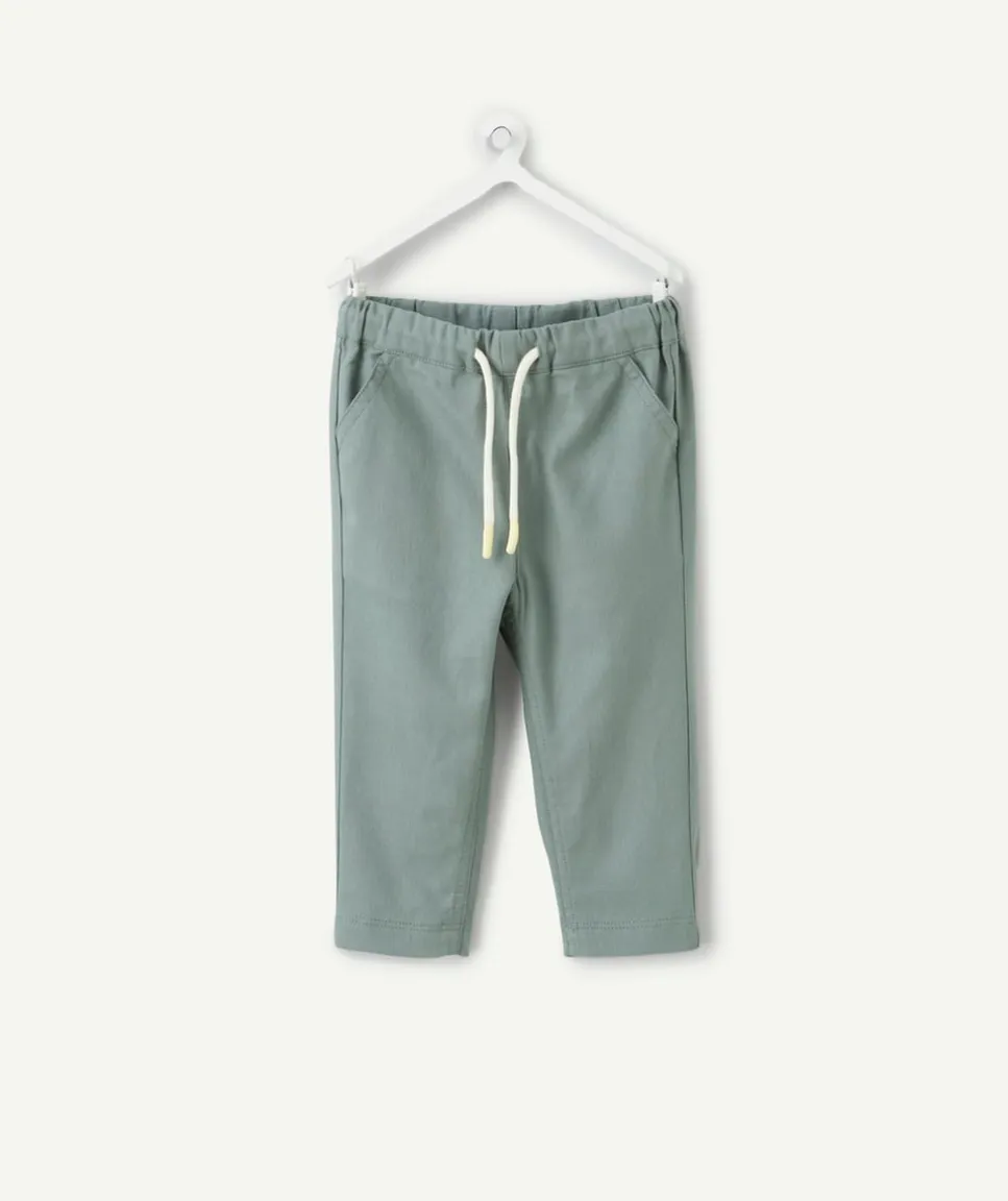 Pantalon droit bébé garçon vert coton