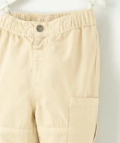 Pantalon droit cargo bébé garçon en viscose labellisée écru